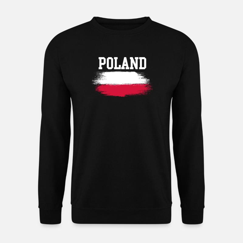 Poland Brush Flag Typografie - Unisex Pullover - Schwarz