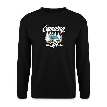 Camping Life - Unisex Sweatshirt - black - Front - Alina (178cm) & Michal (187cm)