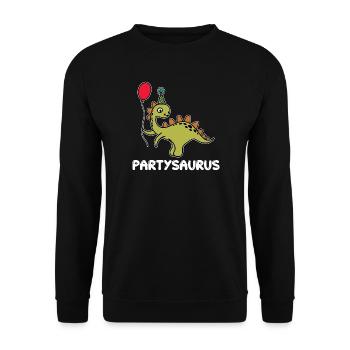 Make Party Celebrate Birthday Celebrate Dino Fun - Unisex Sweatshirt - black - Front - Alina (178cm) & Michal (187cm)