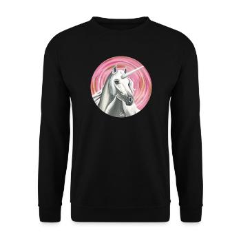 Einhorn der Liebe - Sonja Ariel von Staden - Unisex Pullover - Schwarz - Vorne - Alina (178cm) & Michal (187cm)