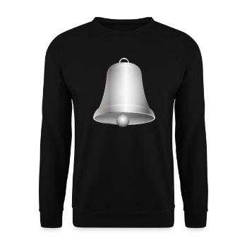 large silver-colored church bell or bells - Unisex Sweatshirt - black - Front - Alina (178cm) & Michal (187cm)