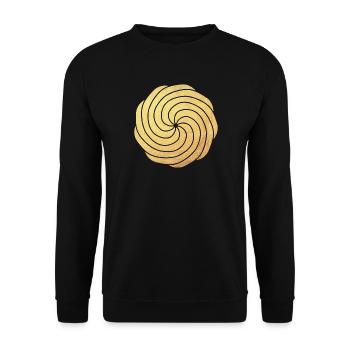 Gold Luxus Sonne Yoga Energie Meditation dynamisch - Unisex Pullover - Schwarz - Vorne - Alina (178cm) & Michal (187cm)