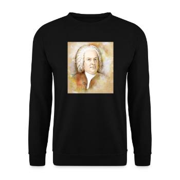 Johann Sebastian Bach in watercolor style - Unisex Sweatshirt - black - Front - Alina (178cm) & Michal (187cm)
