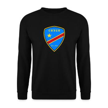 Kongo Wappen Design - Unisex Pullover - Schwarz - Vorne - Alina (178cm) & Michal (187cm)
