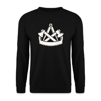 Cool charpentier guilde symbole 3D look grunge - Sweat-shirt Unisexe - noir - Devant - Alina (178cm) & Michal (187cm)