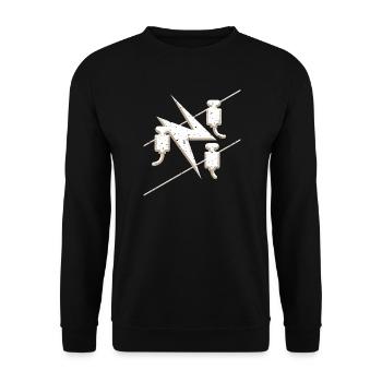 Electrician guild symbol in a cool 3d grunge look - Unisex Sweatshirt - black - Front - Alina (178cm) & Michal (187cm)