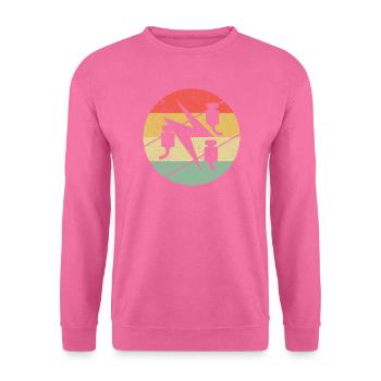 Symbole de guilde d'électricien sur les couleurs rétro vintage - Sweat-shirt Unisexe - rose - Devant