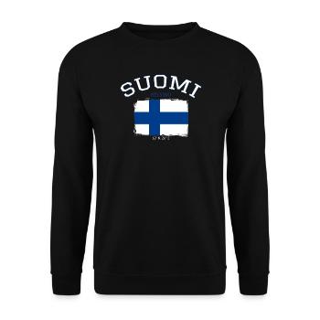 Drapeau de la Finlande avec référence à Helsinki - Sweat-shirt Unisexe - noir - Devant - Alina (178cm) & Michal (187cm)