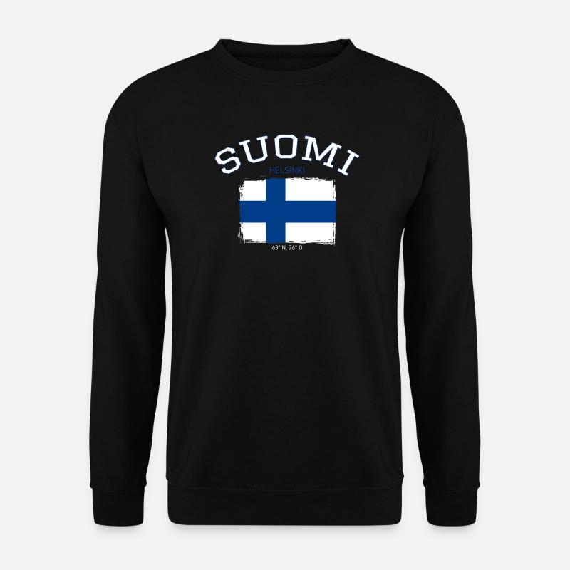 Drapeau de la Finlande avec référence à Helsinki - Sweat-shirt Unisexe - noir