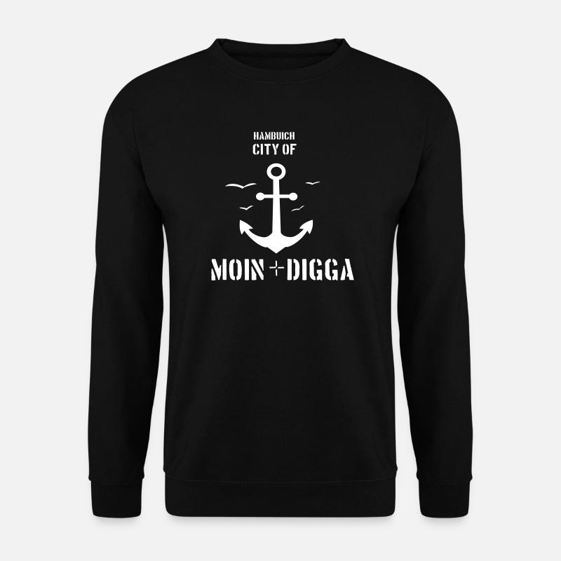 Hamburg - Hambuich City of Moin + Digga - Unisex Pullover - Schwarz