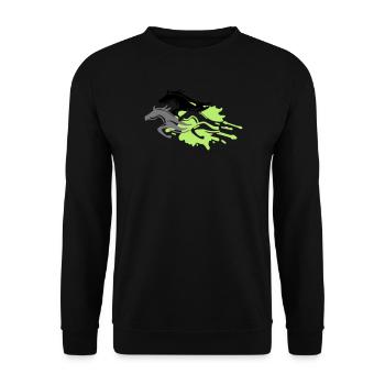 chevaux - étalon - jument - poulain - Sweat-shirt Unisexe - noir - Devant - Alina (178cm) & Michal (187cm)