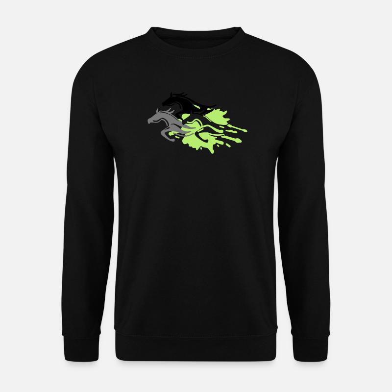 pferde - hengst - stute - fohlen - Unisex Pullover - Schwarz