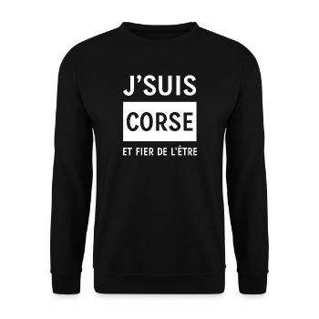 JE SUIS CORSE ET FIER DE L'ETRE - Sweat-shirt Unisexe - noir - Devant - Alina (178cm) & Michal (187cm)