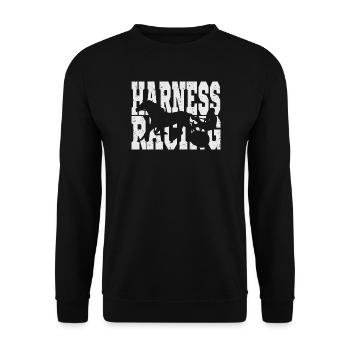 Traber Trabrennen Design - Unisex Pullover - Schwarz - Vorne - Alina (178cm) & Michal (187cm)