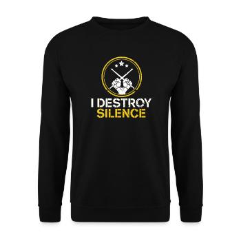 Schlagzeug Schlagzeuger Drumsticks Perkussion - Unisex Pullover - Schwarz - Vorne - Alina (178cm) & Michal (187cm)