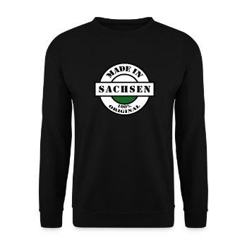 MADE IN SACHSEN Dresden Leipzig Born Gift - Unisex Sweatshirt - black - Front - Alina (178cm) & Michal (187cm)
