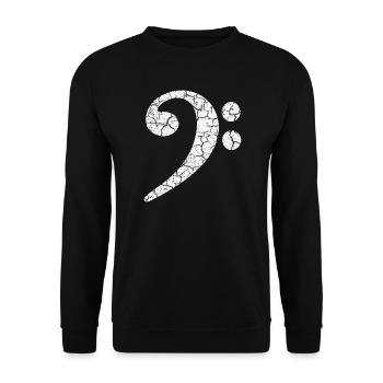 Clé de fa avec un effet grunge cool dans un look usé - Sweat-shirt Unisexe - noir - Devant - Alina (178cm) & Michal (187cm)