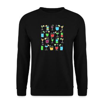 Cocktails Longdrink Entspannen Urlaub Ferien Party - Unisex Pullover - Schwarz - Vorne - Alina (178cm) & Michal (187cm)