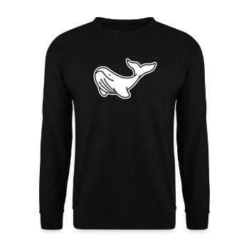 Majestätischer Wal – Ozean & Tierschutz Design - Unisex Pullover - Schwarz - Vorne - Alina (178cm) & Michal (187cm)