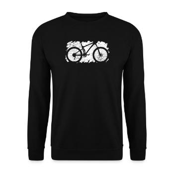 Pinselstrich Fahrrad Silhouette - Unisex Pullover - Schwarz - Vorne - Alina (178cm) & Michal (187cm)