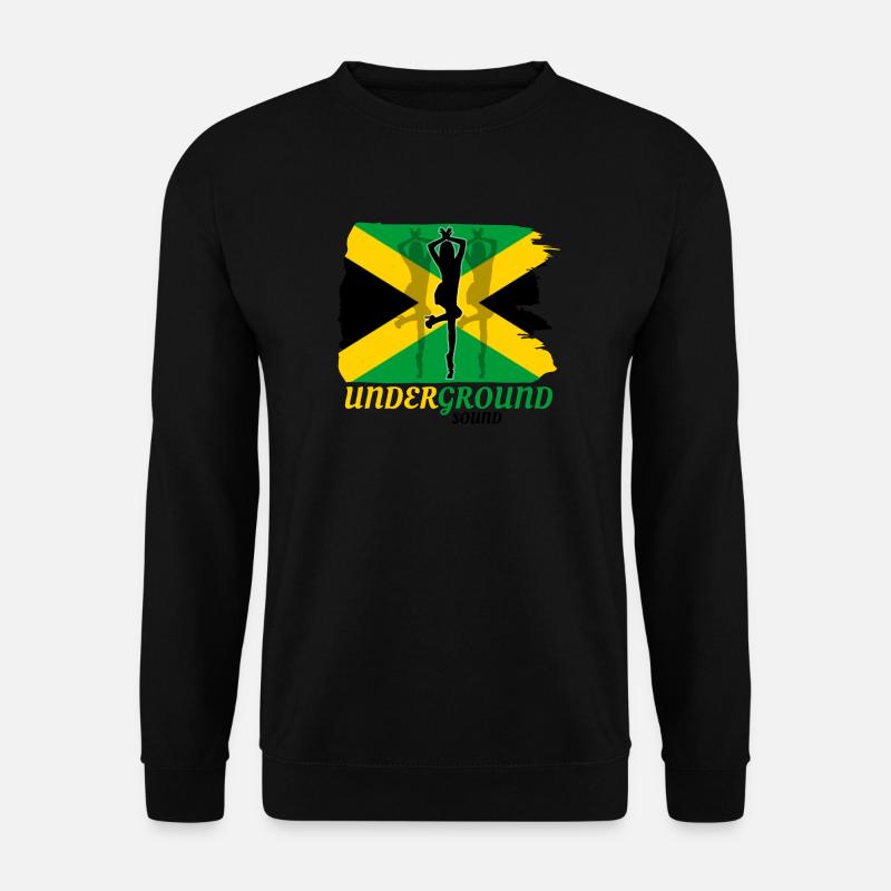 Untergrund Jamaika Flaggen-Sprint - Unisex Pullover - Schwarz