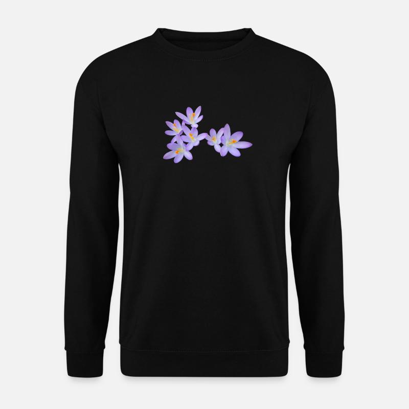 Lila Frühlingsblumen (Krokus) - Unisex Pullover - Schwarz