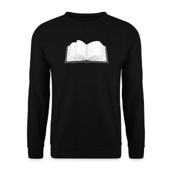 an open book for the bookworm or bookworm - Unisex Sweatshirt - black - Front - Alina (178cm) & Michal (187cm)