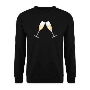 Deux coupes de remplies de vin mousseux - Sweat-shirt Unisexe - noir - Devant - Alina (178cm) & Michal (187cm)