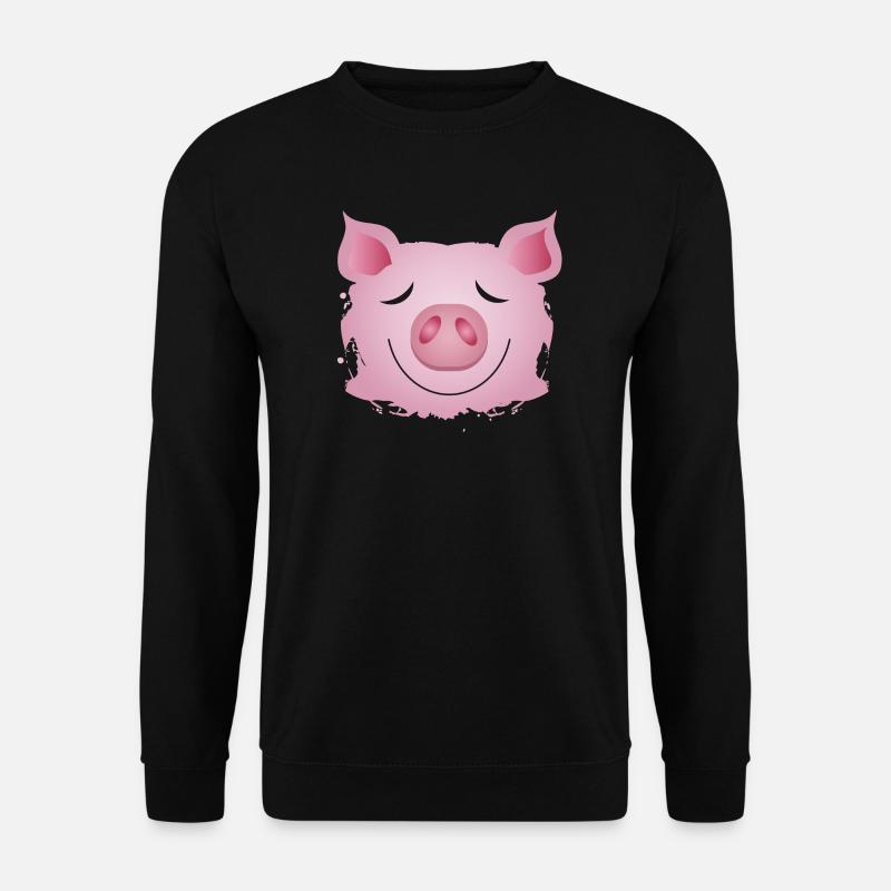 Kopf eines Schweins - Glücksschwein Graffiti - Unisex Pullover - Schwarz