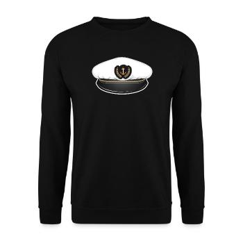 Kapitänsmütze für den Kapitän auf seinem Schiff - Unisex Pullover - Schwarz - Vorne - Alina (178cm) & Michal (187cm)