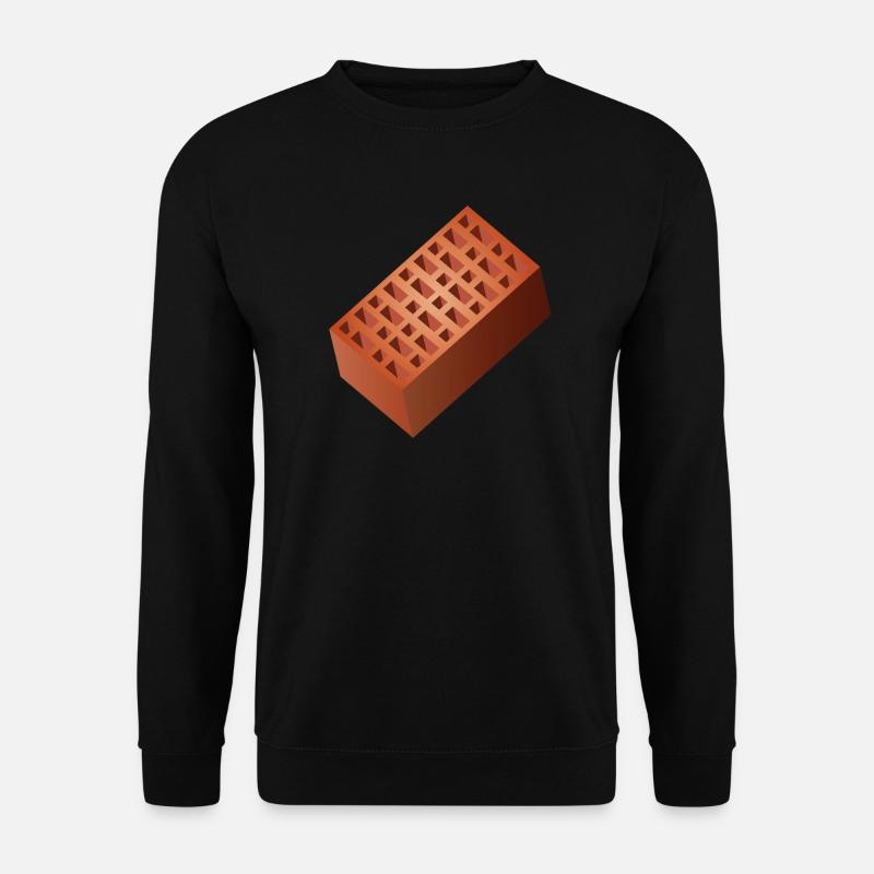 Backstein Mauerziegel Ziegelstein zum Mauer Bau - Unisex Pullover - Schwarz