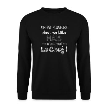 Chef - Sweat-shirt Unisexe - noir - Devant - Alina (178cm) & Michal (187cm)