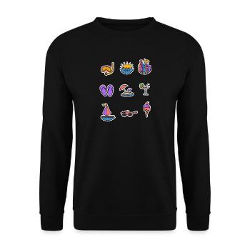 Summer sun vacation beach ocean relax vacations - Unisex Sweatshirt - black - Front - Alina (178cm) & Michal (187cm)
