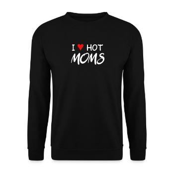 Red Heart Love Moms - I Love Hot Moms - Sweat-shirt Unisexe - noir - Devant - Alina (178cm) & Michal (187cm)