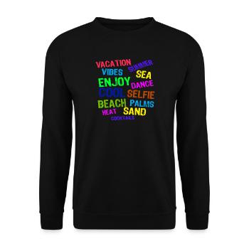 Urlaub Entspannen Ferien Sommer Sonne Verreisen - Unisex Pullover - Schwarz - Vorne - Alina (178cm) & Michal (187cm)