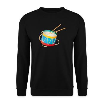 colorful drum for children with drumsticks - Unisex Sweatshirt - black - Front - Alina (178cm) & Michal (187cm)