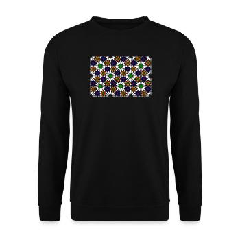 Maurisches Mosaik (dunkel) - Unisex Pullover - Schwarz - Vorne - Alina (178cm) & Michal (187cm)