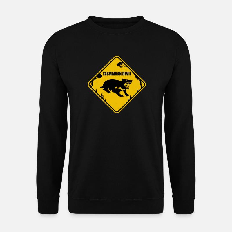 Straßenschild Tasmanian Devil - Unisex Pullover - Schwarz