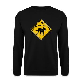 Goofy Yellow Road Sign - Unisex Sweatshirt - black - Front - Alina (178cm) & Michal (187cm)