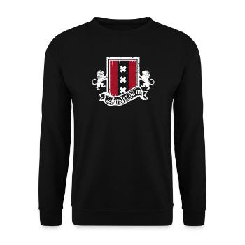 Amsterdam Crest Heraldry Lions - Unisex Sweatshirt - black - Front - Alina (178cm) & Michal (187cm)