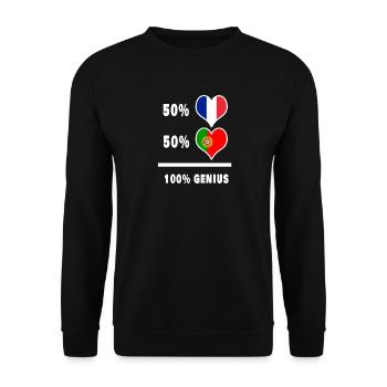 France et Portugal 100% génial / cadeau - Sweat-shirt Unisexe - noir - Devant - Alina (178cm) & Michal (187cm)