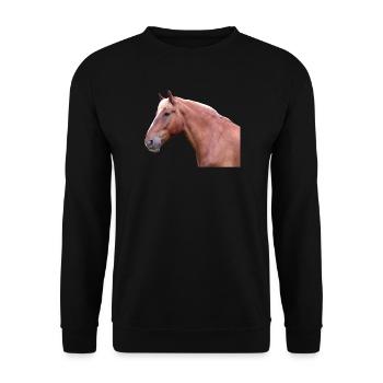 Pferdekopf Pferd Dressurpferd Pferderasse Reiter - Unisex Pullover - Schwarz - Vorne - Alina (178cm) & Michal (187cm)
