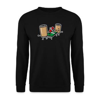 Bière Pong Cartoon Ping Ping Pong Ping Pong Ping - Sweat-shirt Unisexe - noir - Devant - Alina (178cm) & Michal (187cm)