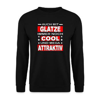 Glatze - Unisex Pullover - Schwarz - Vorne - Alina (178cm) & Michal (187cm)