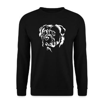 Bullmastiff head "Black Edition" - Unisex Sweatshirt - black - Front - Alina (178cm) & Michal (187cm)