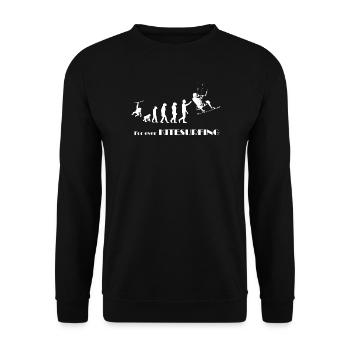 Evolution KITESURFING -SURFER KITESURFER gift - Unisex Sweatshirt - black - Front - Alina (178cm) & Michal (187cm)