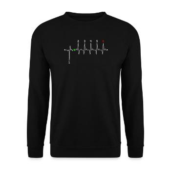Neon N on Heartbeat - Unisex Sweatshirt - black - Front - Alina (178cm) & Michal (187cm)