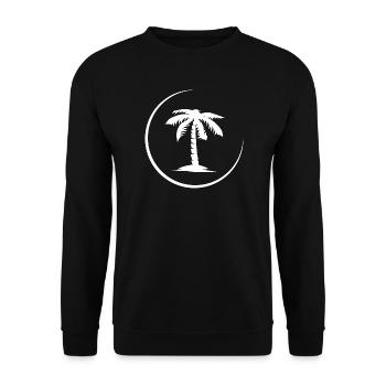 palm palm tree summer beach symbol Logo icon - Unisex Sweatshirt - black - Front - Alina (178cm) & Michal (187cm)