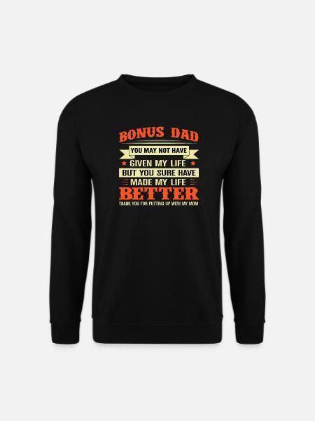 Bonus Dad T-Shirt Number One Fathers Day Shirt - Unisex Sweatshirt - black