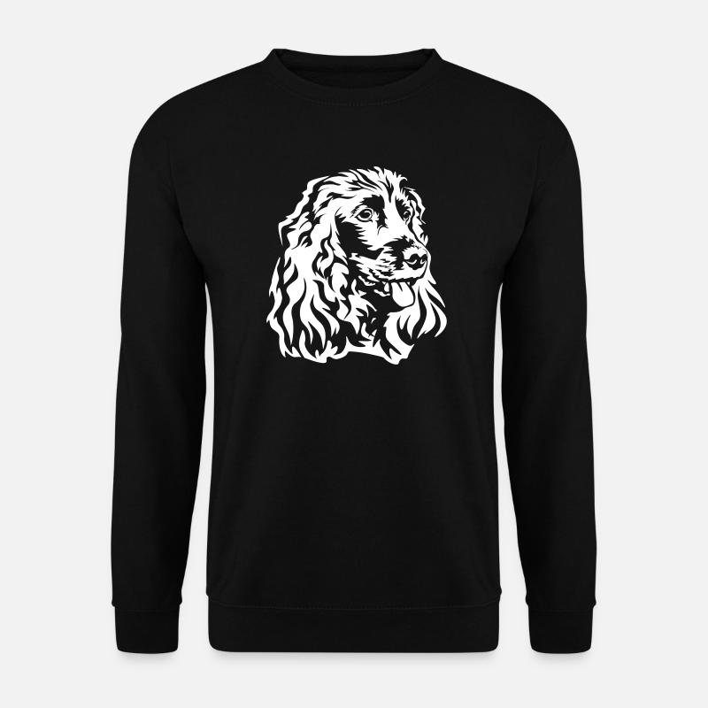 Cocker Spaniel Kopf "Black Edition" - Unisex Pullover - Schwarz